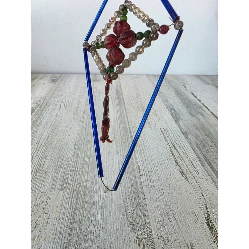 Antique diamond mercury glass Czech ornament Xmas tree